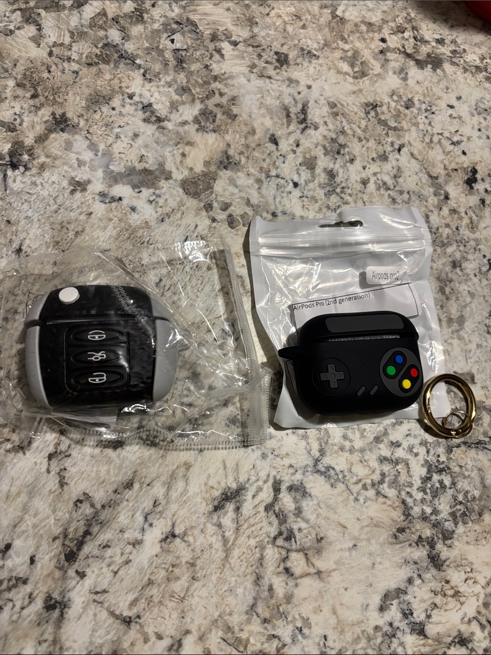 Black Game Controller AirPods Case bundle with Keyring